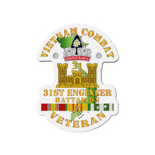 Load image into Gallery viewer, Die-Cut Magnets - Army - Vietnam Combat Veteran w 31st Engineer Bn w VN SVC