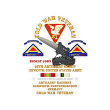 Load image into Gallery viewer, Kiss-Cut Vinyl Decals - Army - Cold War Vet - 46th Artillery Group - Germany - 7th US Army - Honest John w COLD SVC