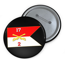 Load image into Gallery viewer, Custom Pin Buttons - 2nd Squadron, 17th Cavalry Guidon