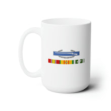 Load image into Gallery viewer, White Ceramic Mug 15oz - Army - Vietnam RIbbons SVC bar w CIB