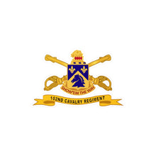 Load image into Gallery viewer, Kiss-Cut Vinyl Decals - Army - 102nd Cavalry Regiment w Br - Ribbon