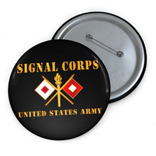 Load image into Gallery viewer, Custom Pin Buttons - Signal Corps - Branch - US Army