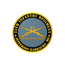 Load image into Gallery viewer, Kiss-Cut Vinyl Decals - Army - 25th Infantry Regiment - Jefferson Barracks, MO - Buffalo Soldiers w Inf Branc
