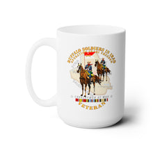 Load image into Gallery viewer, White Ceramic Mug 15oz - Army - Buffalo Soldiers in Iraq - OIF - Cavalrymen at War w IRAQ SVC