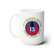 Load image into Gallery viewer, White Ceramic Mug 15oz - Army - 13th Infantry Division - Black Cat