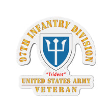 Load image into Gallery viewer, Die-Cut Magnets - Army - SSI - 97th Infantry Division - Trident - US Army Veteran X 300
