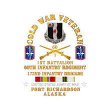 Load image into Gallery viewer, Kiss-Cut Vinyl Decals - Army - Cold War Vet - 1st Bn, 60th Inf - 172nd In Bde - Ft Richardson AK w COLD SVC