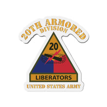 Load image into Gallery viewer, Die-Cut Magnets - Army - SSI - 20th Armored Division w Name Tape - Liberators - US Army X 300