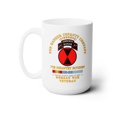 Load image into Gallery viewer, White Mug 15oz - Army - 2nd Ranger Inf Company - 7th ID w KOREA SVC X 300