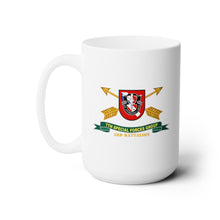 Load image into Gallery viewer, White Ceramic Mug 15oz - Army - 3rd Battalion, 7th Special Forces Group - Flash w Br - Ribbon X 300