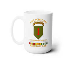 Load image into Gallery viewer, White Ceramic Mug 15oz - Army - 41st Scout Dog Platoon 1st Infantry Division w VN SVC