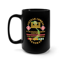 Load image into Gallery viewer, Black Mug 15oz - Vietnam Combat Veteran - 617th Engineer Company - Panel Bridge, 18th Engineer Brigade w VN SVC X 300