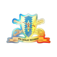 Load image into Gallery viewer, Holographic Die-cut Stickers - 4th Cavalry Regiment w Br - Ribbon