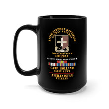 Load image into Gallery viewer, Black Mug 15oz - 113th Support Battalion - Camp Holland Afghanistan Vet w AFGHAN SVC X 300
