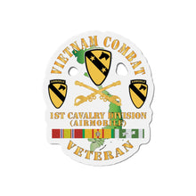 Load image into Gallery viewer, Die-Cut Magnets -SSI - Army - Vietnam Combat Veteran w 1st Cav DUI X 300