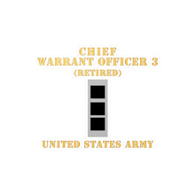 Load image into Gallery viewer, Kiss-Cut Vinyl Decals - Army - Chief Warrant Officer 3 - CW03 - Retired - Flat - X 300