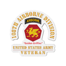 Load image into Gallery viewer, Die-Cut Magnets - Army - SSI - 108th Airborne Division (1946-1952 ) - Golden Griffins - US Army Veteran X 300