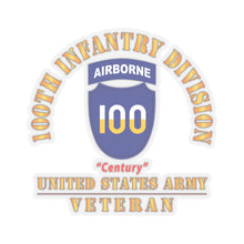 Load image into Gallery viewer, Kiss-Cut Stickers - Army - SSI - 100th Division (Airborne) - Century - US Army Veteran X 300