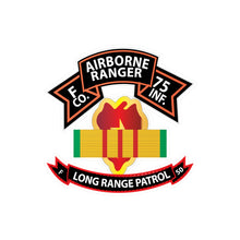 Load image into Gallery viewer, Kiss-Cut Vinyl Decals - SSI - Vietnam - F Co 75th Ranger - 25th Infantry Division - VN Ribbon - LRSD X 300