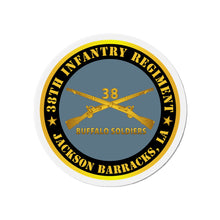 Load image into Gallery viewer, Die-Cut Magnets - 38th Infantry Regiment - Buffalo Soldiers - Jefferson Barracks, MO w Inf Branch