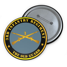 Load image into Gallery viewer, Custom Pin Buttons - 3rd Infantry Regiment -The Old Guard w Inf Branch