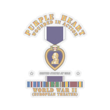 Load image into Gallery viewer, Kiss-Cut Stickers - Purple Heart - WIA w WWII SVC w Purple Heart - Europe
