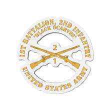 Load image into Gallery viewer, Die-Cut Magnets - Army - 1st Battalion, 2nd Infantry Regiment Branch - Black Scarves - US Army X 300