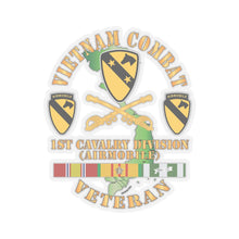 Load image into Gallery viewer, Kiss-Cut Stickers - Army - Vietnam Combat Veteran w 1st Cav DUI X 300