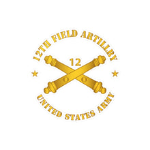Load image into Gallery viewer, Kiss-Cut Vinyl Decals - Army - 12th Artillery Regiment w Branch - US Army