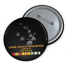 Load image into Gallery viewer, Custom Pin Buttons - 240th Assault Helicopter Co w VN SVC V1