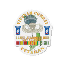 Load image into Gallery viewer, Die-Cut Magnets - Army - Vietnam Combat Infantry Veteran w 173rd Airborne Bde SSI X 300