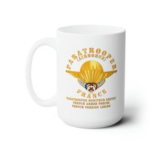 Load image into Gallery viewer, White Ceramic Mug 15oz - France - Airborne - Paratrooper Moniteur Brevet