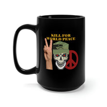 Load image into Gallery viewer, Black Mug 15oz - Army - Ranger Patrol Cap - Skull - Kill for World Peace X 300