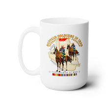 Load image into Gallery viewer, White Mug 15oz - Army - Buffalo Soldiers in Iraq - OIF - Cavalrymen at War w IRAQ SVC - NO VET