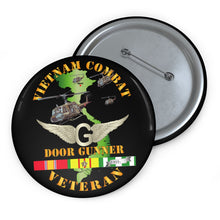 Load image into Gallery viewer, Custom Pin Buttons - Vietnam Combat AVN Vet Door Gunner - Air Assault w SVC