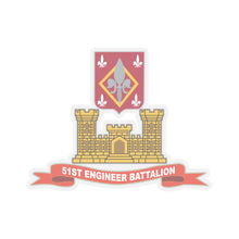 Load image into Gallery viewer, Kiss-Cut Stickers - Army - 51st Engineer Battalion w Br - Ribbon X 300