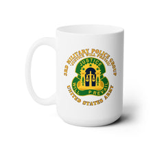 Load image into Gallery viewer, White Mug 15oz - Army - 3rd Military Police Group - DUI - Justice Will Prevail