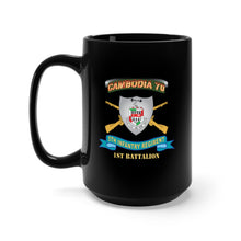 Load image into Gallery viewer, Black Mug 15oz - 5th Infantry Regiment - DUI - 1st Battalion w Cambodia Tab w Br - Ribbon X 300