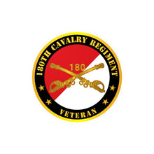 Load image into Gallery viewer, Kiss-Cut Vinyl Decals - Army - 180th Cavalry Regiment Branch Veteran - Red - White X 300