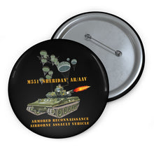 Load image into Gallery viewer, Custom Pin Buttons - M551 Sheridan - Firing - ARV-AAV w Paratroopers
