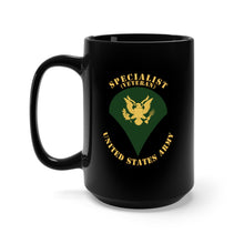 Load image into Gallery viewer, Black Mug 15oz - Army - Specialist - SP4 - Veteran - Flat X 300