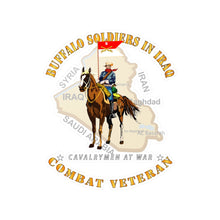 Load image into Gallery viewer, Kiss-Cut Vinyl Decals - Army - Buffalo Soldiers in Iraq - Cavalrymen at War - 9th Cav Guidon