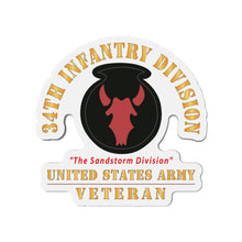 Load image into Gallery viewer, Die-Cut Magnets - Army - SSI - 34th Infantry Division - The Sandstorm Division - US Army Veteran X 300