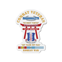 Load image into Gallery viewer, Die-Cut Magnets - Army - Combat Veteran - 187th Infantry Regiment - Torii, Rakkasans, Let Valor Not Fail, English, Latin w CIB w KOREA SVC X 300