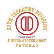 Load image into Gallery viewer, Kiss - Cut Stickers - Army - SSI - 31st Infantry Division - Dixie Division - US Army Veteran X 300