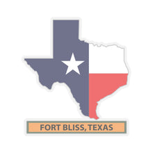 Load image into Gallery viewer, Kiss-Cut Stickers - Texas Map Overprint with Texas State Flag - Fort Bliss,Texas X 300
