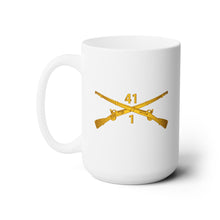 Load image into Gallery viewer, White Ceramic Mug 15oz - Army - 1st Bn 41st Infantry wo Txt X 300 - Hat