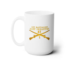 Load image into Gallery viewer, White Mug 15oz - Army - 1st Bn 41st Infantry X 300 - Hat