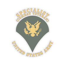 Load image into Gallery viewer, Kiss-Cut Stickers - Army - Specialist - SP4 - Combat Veteran - Flat X 300