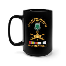 Load image into Gallery viewer, Black Mug 15oz - 3rd Bn 33rd Armor Branch w 33rd Armor DUI - Cold War Veteran - COLD SVC